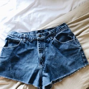 distressed denim shorts